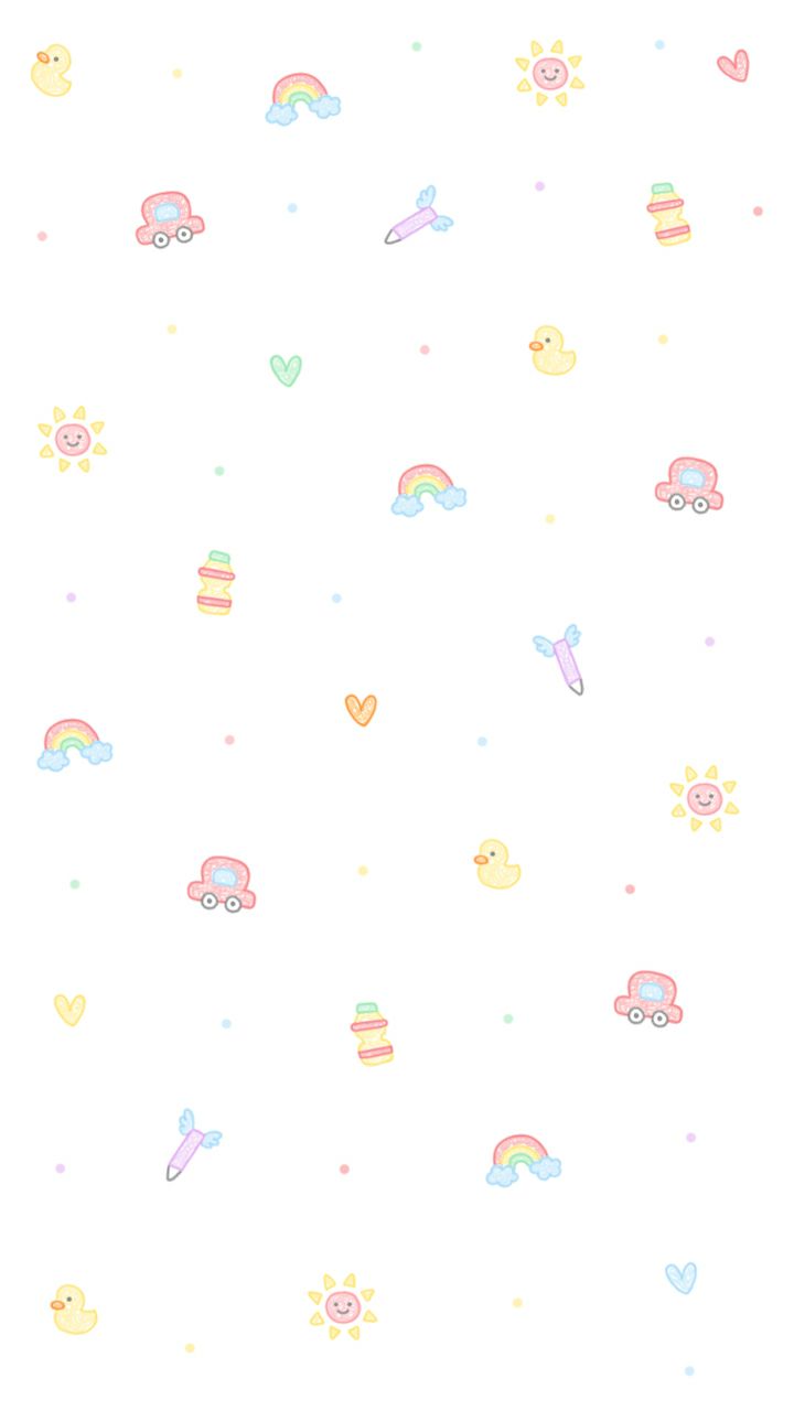 an image of a wallpaper with animals and rainbows on it