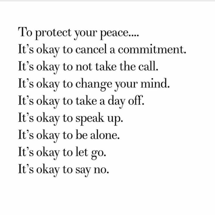 a poem written in black and white with the words to protect your peace it's okay