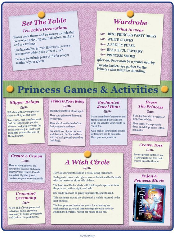 the princess games and activities poster