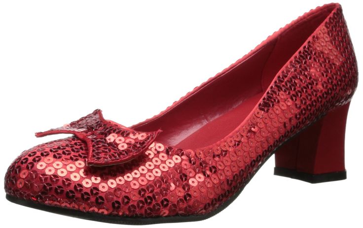 PRICES MAY VARY. Red seuined slipper with bow accent Stacked heel Role Model Concert, Retro Halloween Costumes, Red Sequin Shoes, Wizard Of Oz Dorothy Costume, Watch Party Ideas, Wizard Of Oz Halloween, Wizard Of Oz Costumes, Small Heel Shoes, Dorothy Costume