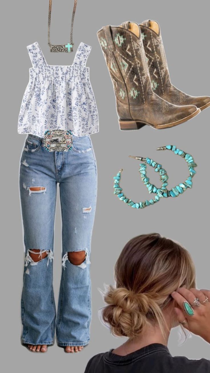 Fashionable Western Outfits, Cute Outfits For School Western, Outfits Aesthetic Country, Western Outfits Women For School, First Day Of School Outfit Western, Country First Day Of School Outfits, Western Hoco Outfit, Western Simple Outfits, Country Outfits Ideas