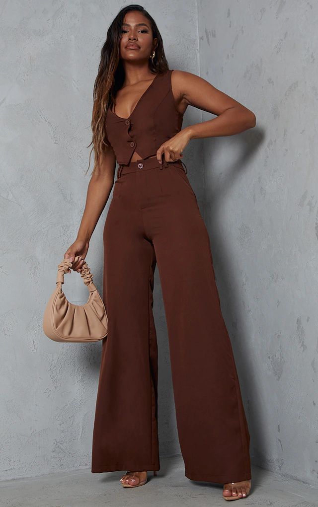 Page 2: Women's Pantsuits | Women's Dress Suits | PrettyLittleThing USA Brown Professional Outfit, Chocolate Brown Suit Women, Brown Waistcoat Outfit Women, Brown Business Outfit, Brown Outfit Women, Chocolate Brown Outfits For Women, Brown On Brown Outfit, Brown Suit Women's, Brown Outfits For Women