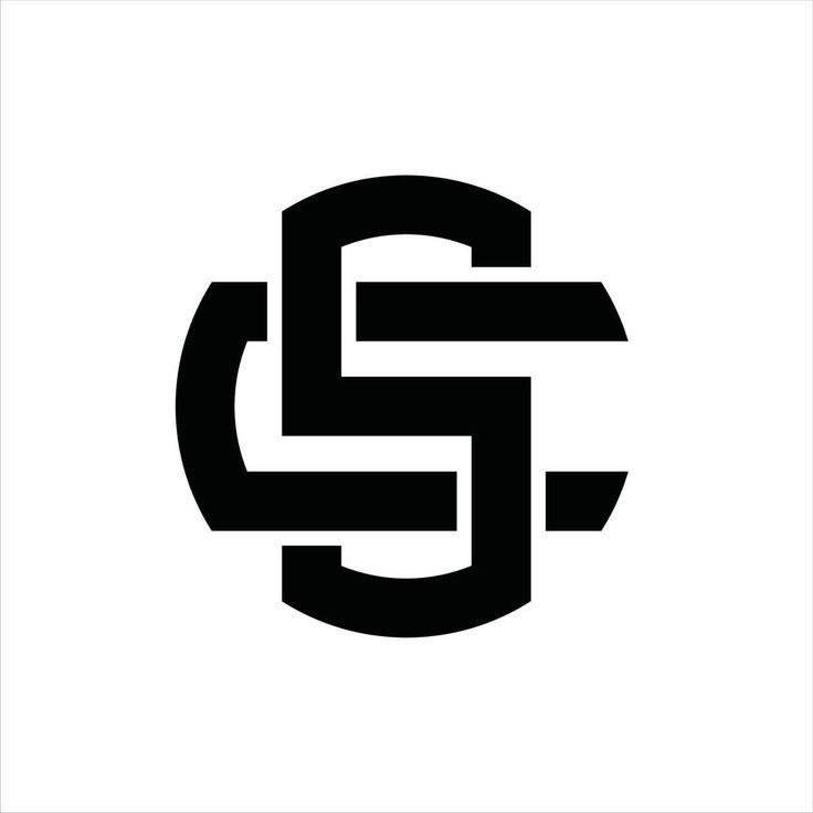 the letter s is made up of two interlocked letters in black on a white background