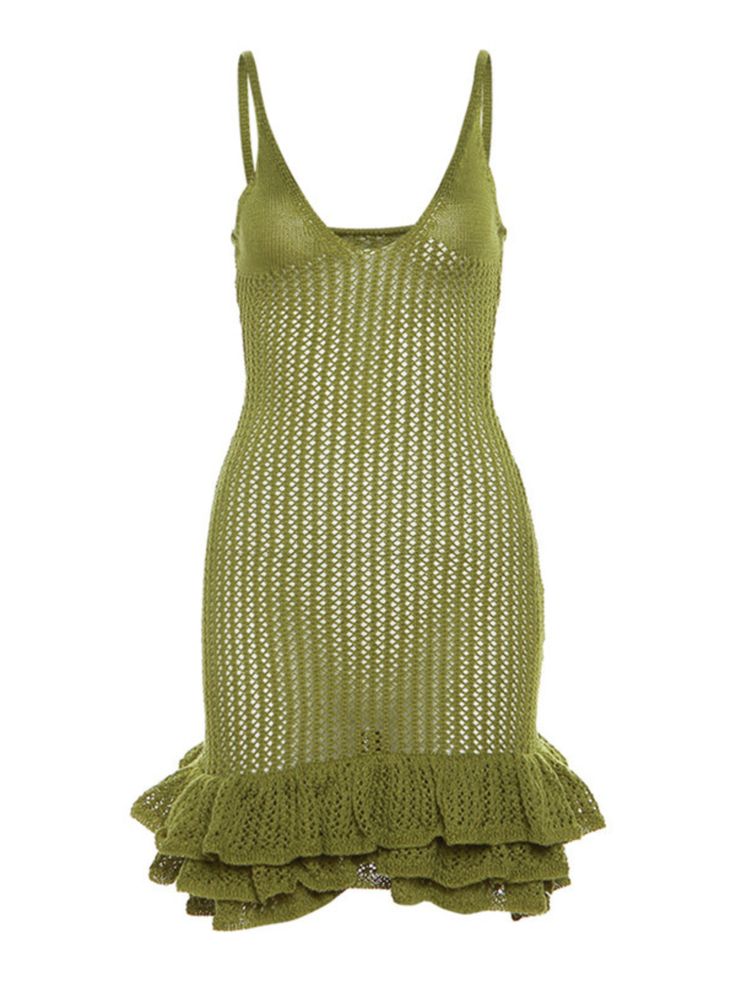 Wrap yourself in style with our Kiki V Neck Ruffle Hollow Knitted Mini Dress! The delicate ruffles and intricate knitted design are sure to turn heads and make you feel confident and chic. Perfect for any occasion, this dress will make you stand out and feel your best. Material: 100% Polyester Stretch Factor: Slight Stretch Clean: Gentle machine wash Color may vary due to the lighting on images. The product images (without model) are the closest to the true color of the product Model is wearing an S Cami Mini Dress, Mini Cami Dress, Dress Crochet, Body Con Dress, Ruffle Mini Dress, Tarzan, Bag Dress, Mongolia, Botswana