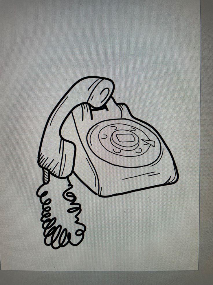 a drawing of an old fashioned telephone