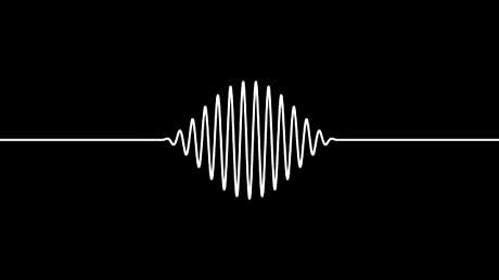 an audio wave on a black background