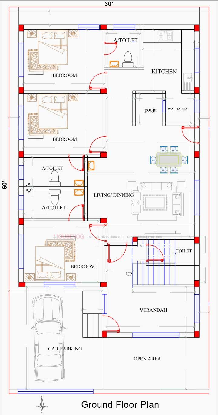 the floor plan for a two story house with an attached living room and kitchen area