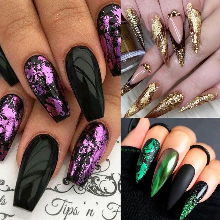 Foil Nail Designs, Quince Nails, Classy Nail Art Ideas, Nail Glitter Powder, Irregular Mirror, Chrome Nails Designs, Gothic Nails, Modern Nails, Glitter Decor