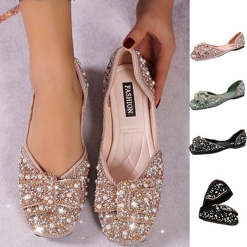 Sparkling Shoes, Flat Sandals Wedding, Sparkly Sandals, Summer Boots, Rhinestone Flats, Bling Shoes, Wedding Sandals, Glitter Shoes, 2024 Trends