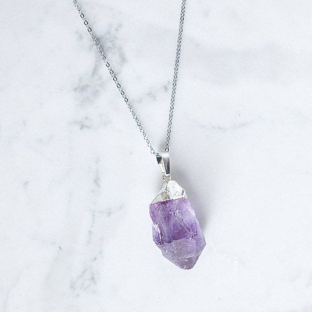 Silver Y Necklace, Amethyst Jewelry, Amethyst Necklace, Girly Jewelry, Simple Jewelry, Pretty Jewellery, Silver Pendant Necklace, Cute Jewelry, Crystal Jewelry