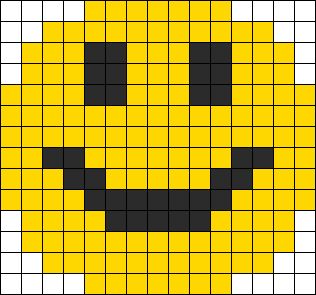 a yellow and black pixellated smiley face