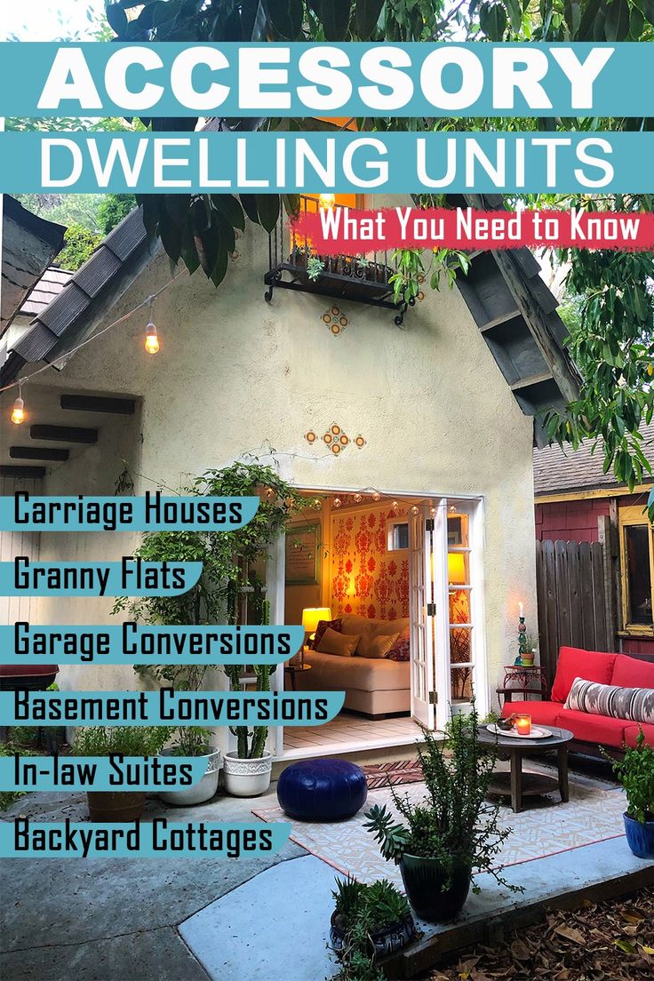 information about accessory dwelling units. Thoughts about how various markets value accessory dwelling units. Updates on which states and cities are passing laws and regulations that make it easier to build an ADU on your property. Accessory Dwelling Unit Detached, Auxiliary Dwelling Unit, Attached Dwelling Unit, Auxillary Dwellings, Adu Attached To House, Additional Dwelling Unit House Plans, Adu Homes Ideas, Accessory Dwelling Unit Backyard Cottage, Accessory Dwelling Unit Plans