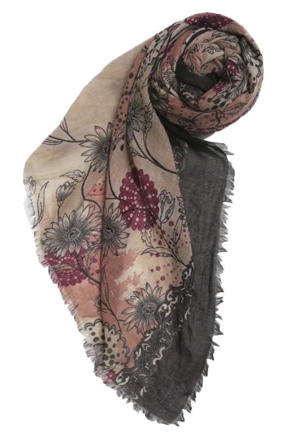 This lightweight and almost sheer scarf can be worn multiply ways. Perfect to wear with brown or tan color sweaters. 100% Soft Hand Polyester Hand Wash Cold or Dry Clean Imported Size: 40" x 78" 2 - sided raw edge finish Brand: Spun Scarves ALL SALES FINAL