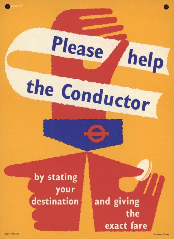 a sign that says, please help the conductor by stating your destination and giving the exact fare