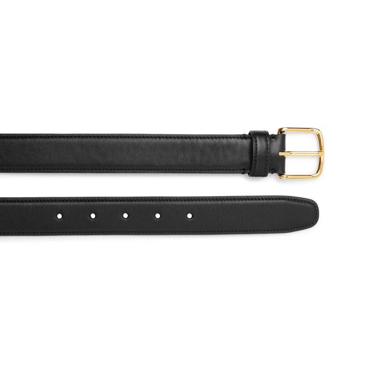 Black leather belt from The Row. The Classic belt is made of sleek calfskin leather with golden metal buckle and fixed loop.Width: 30mmMade in Italy Gold Buckle Belt, Classic Belt, Black Leather Belt, Buckle Belt, Metal Buckles, Belt Size, Belt Buckles, Leather Belt, Classic Black