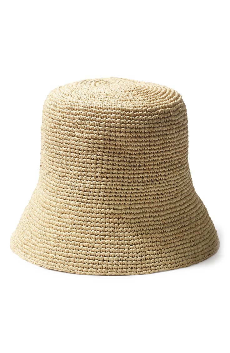 Head out to your next vacation in this handwoven bucket hat that can packed into suitcases without being crushed. Raffia straw Spot clean Imported Spring Straw Bucket Hat, Lightweight Natural Bucket Hat For Travel, Natural Lightweight Bucket Hat For Travel, Natural Woven Bucket Hat With Short Brim, Straw Bucket Hat With Short Brim For Travel, Natural Bucket Hat With Short Brim For Travel, Natural Brimmed Bucket Hat For Travel, Packable Bucket Straw Hat For Travel, Woven Summer Bucket Hat