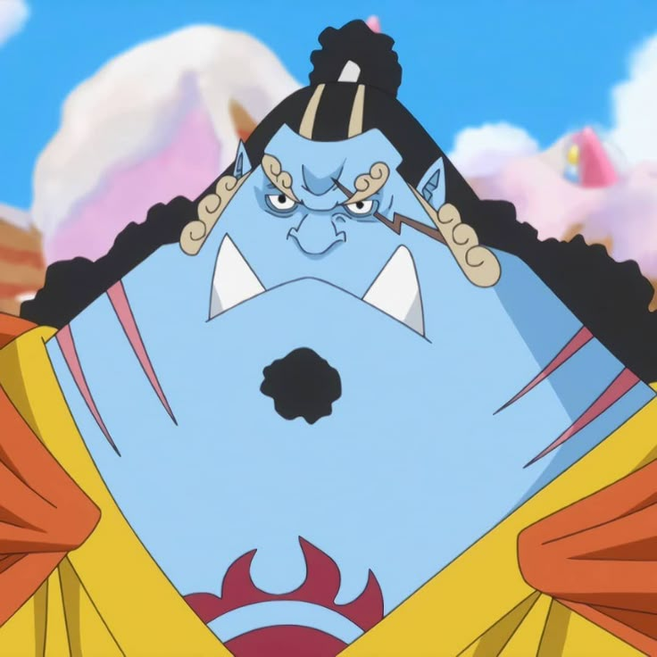 a cartoon character with an evil look on his face and eyes, standing in front of a sky background