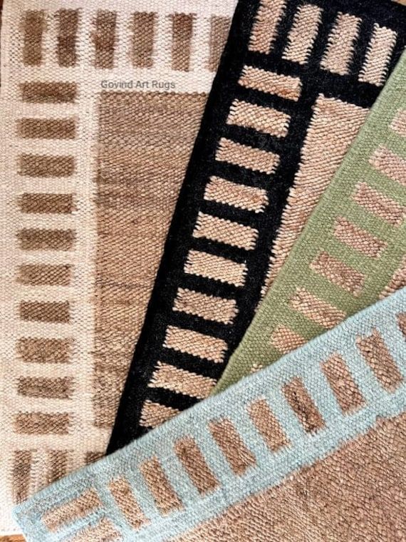 four different types of rugs are shown together