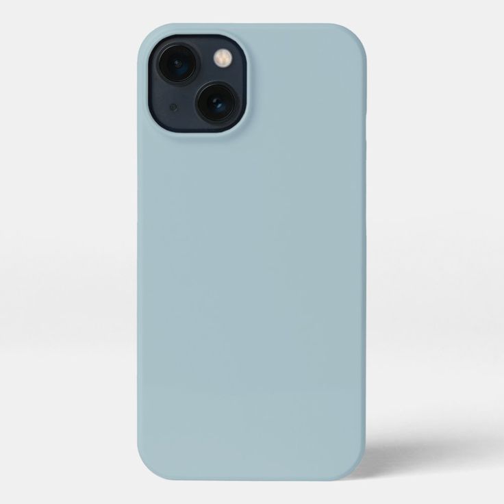 an iphone case is shown in light blue