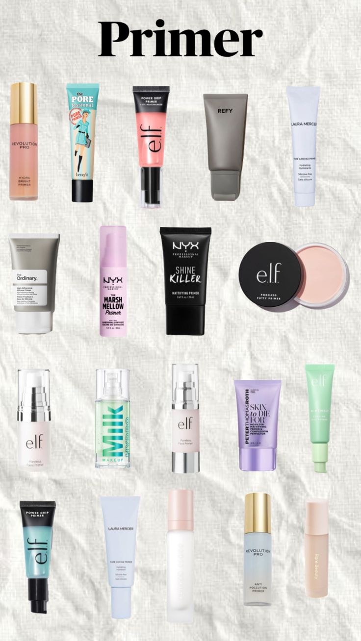 Make Up Primer Best, Eyeshadow Primer Drugstore, Best Dewy Primer, Good Primers, Sephora Primer, Cheap Primer, Primers For Dry Skin, Milk Primer, Primer Products