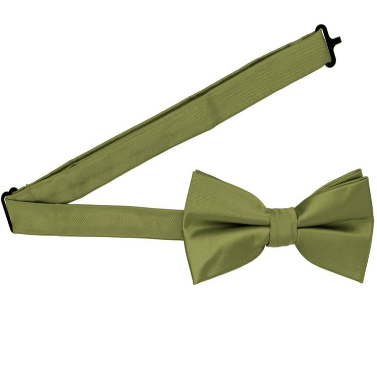 Introducing the latest sensation in wedding bow ties: Olive green is stealing the spotlight! This sage-like green, once reserved for fall, has now become a year-round favorite for groomsmen. It serves as a fantastic accent to the trending pinks, light and dark. Mix and match effortlessly with various tie styles for your wedding party, from neckties to pre-tied ties, and even boys' sizes. This is a pre-tied bow tie, so it's going to look great every time. It features an easy-to-use adjustable ban Green Bow Tie, Boys Ties, Pre Tied Bow Tie, Bow Tie Wedding, Bow Tie Collar, Tie Styles, Pocket Squares, Band Collar, Color Swatches