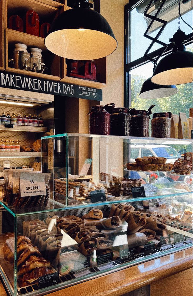 a bakery filled with lots of different types of pastries