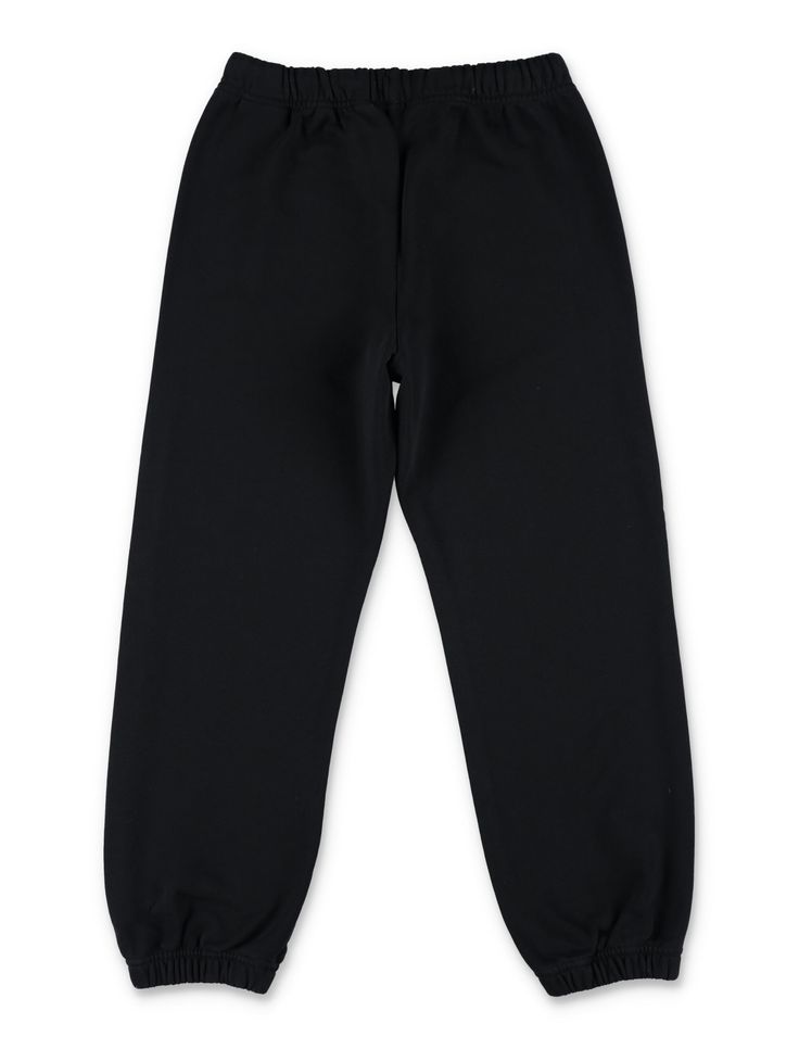 Logo Jogging Pants By Palm Angels. Featuring: Cotton Fabric Relaxed Fit Elastic Waistband With Drawstring Palm Angels Logo On Leg Two Side Pockets Elastic CuffsComposition: 100% cotton Black Cotton Bottoms With Logo Waistband, Relaxed Fit Cotton Bottoms With Logo Waistband, Cotton Bottoms With Logo Waistband And Relaxed Fit, Cotton Athleisure Sweatpants With Logo Waistband, Sporty Solid Bottoms With Logo Waistband, Cotton Sweatpants With Elastic Cuffs For Jogging, Casual Cotton Pants With Logo Waistband, Cotton Bottoms With Logo Waistband For Loungewear, Cotton Joggers With Logo Waistband For Jogging