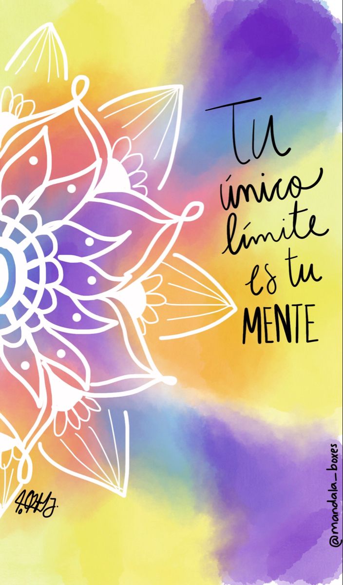 a colorful watercolor painting with the words tu unico limite est su mente