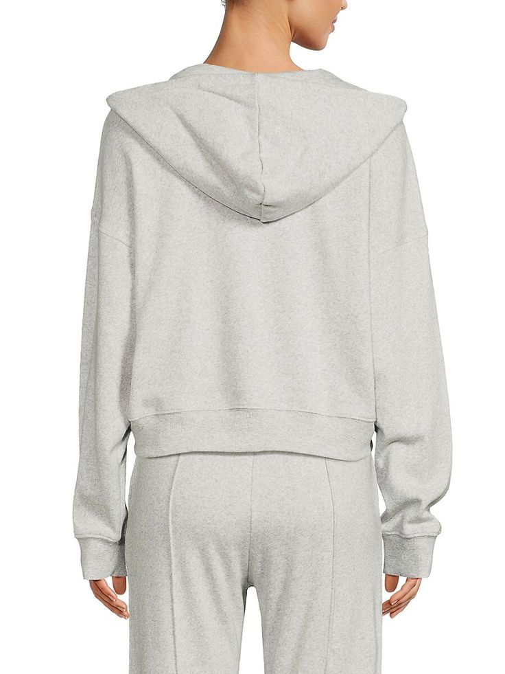 Designed In Super Soft Cotton Fleece Fabric, This Chaser Hoodie Features A Slouchy Fit. Attached Drawstring Hood Long Sleeves Dropped Shoulders Front Zipper Two Slip Pockets 100% Cotton Machine Wash Imported. Womens - W Trend Separates > Saks Off 5th. Chaser. Color: Heather Grey. Size: M. Athletic Heather Hooded Top With Ribbed Cuffs, Hooded Athletic Heather Tops With Ribbed Cuffs, Cozy Long Sleeve Sweats With Adjustable Hood, Sporty Cozy Fit Hooded Jacket, Cozy Hooded Activewear For Fall, Cozy Hooded Activewear, Cozy Hooded Winter Activewear, Fleece Tops With Drawstring Hood, Athletic Heather Hooded Sweatshirt For Loungewear