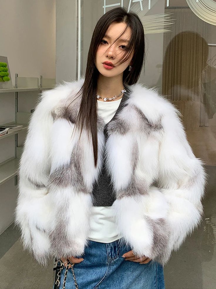 Faux Fur Coat for Women - Winter Fashion Chic White Fluffy Outerwear, White Faux Fur Trim Outerwear, Chic White Fur Coat With Faux Fur Lining, Chic White Fur Coat With Faux Fur Trim, White Fluffy Elegant Fur Coat, Elegant White Fluffy Fur Coat, Elegant Winter White Faux Fur Outerwear, Luxury White Fur Coat For Winter, Luxury White Winter Fur Coat