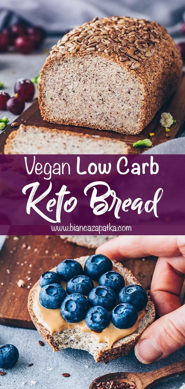 vegan low carb keto bread with blueberries