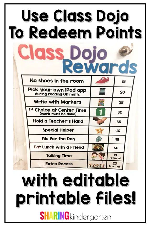 a poster with the words use class dojo to redem points and reward reward