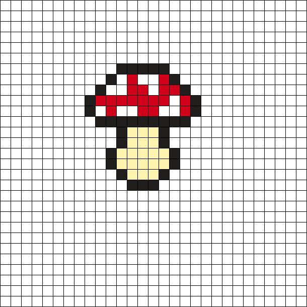 a mushroom is shown in the middle of a cross stitch pattern