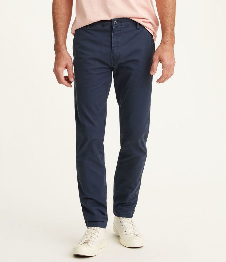 From Levi's &#x2C; these pants feature:Flat frontTapered legstandard fitTrouser front pocketBack welt pocketsFront button/zip closure; belt loopsCotton/Spandex/elastaneMachine WashImported Navy Chinos Men, Tapered Chinos, Navy Chinos, Levis Pants, Levi Strauss Jeans, Tapered Trousers, Straight Fit Jeans, Button Fly Jeans, Tapered Jeans