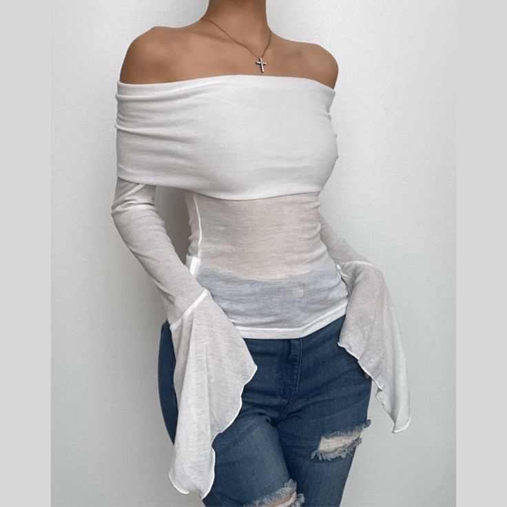 Please refer to our sizing chart for a guideline when choosing a size. 5 business days order processing time. 90% polyester 10% spandex. Chic Fitted Off-shoulder Long Sleeve Top, Stretch Long Sleeve Off-shoulder Top For Fall, Trendy Stretch Off-shoulder Long Sleeve Top, Trendy Stretch Off-shoulder Top With Long Sleeves, Spring Stretch Long Sleeve Top, Versatile Stretch Long Sleeve Top For Spring, High Stretch Off-shoulder Summer Tops, Trendy Solid Color Long Sleeve Top, Trendy Fitted Off-shoulder Blouse