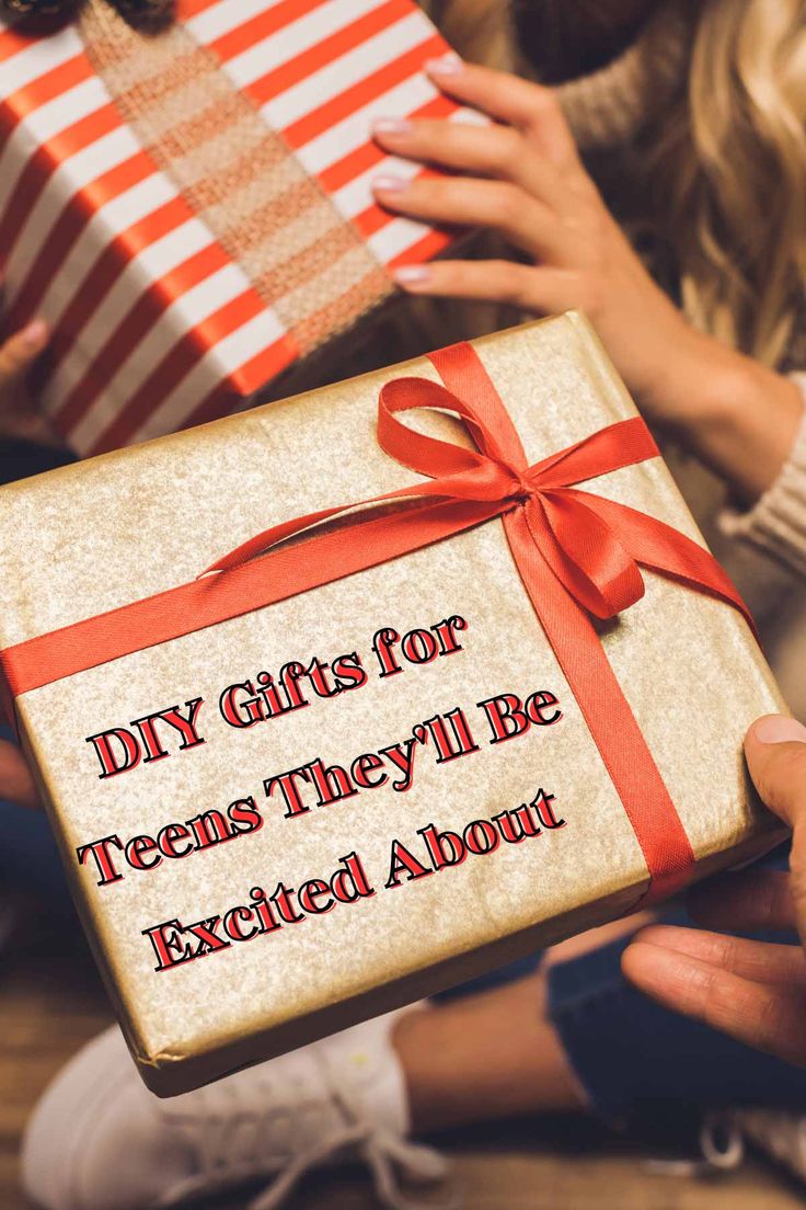 someone holding a gift box that says diy gifts for teens they'll be excited about