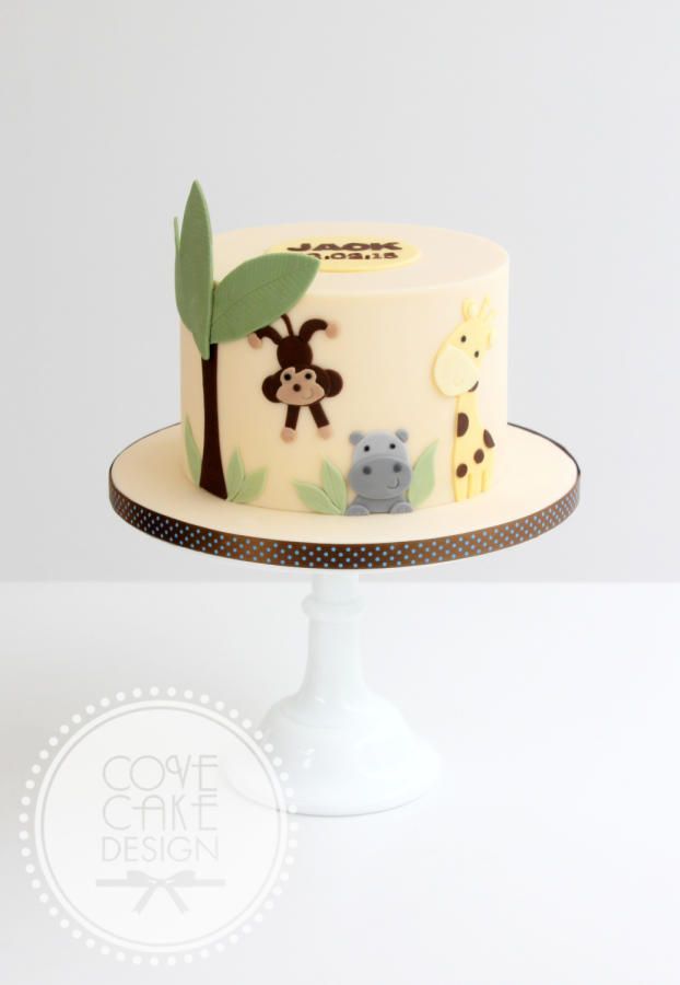 there is a cake that has animals on it