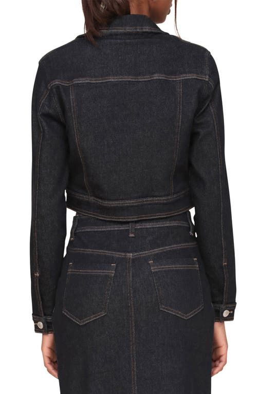 "Find AVEC LES FILLES Crop Denim Jacket on Editorialist. Dark-wash, indigo-dyed denim lightly kissed with softening stretch brings styling versatility to a wardrobe-essential jacket cut in a boxy, cropped silhouette. 17\" length Front zip closure Spread collar Button cuffs Chest patch pockets 70% cotton, 25% polyester, 3% viscose, 2% spandex Machine wash, tumble dry Imported" Fitted Cropped Outerwear With Button Cuffs, Cropped Fitted Outerwear With Button Cuffs, Cotton Cropped Jacket With Patch Pockets, Cotton Cropped Jacket With Button Closure, Cropped Cotton Jacket With Button Closure, Cropped Denim Jacket With Button Closure, Cotton Cropped Jacket, Fitted Cropped Jacket With Patch Pockets For Fall, Fitted Dark Wash Denim Jacket With Button Cuffs