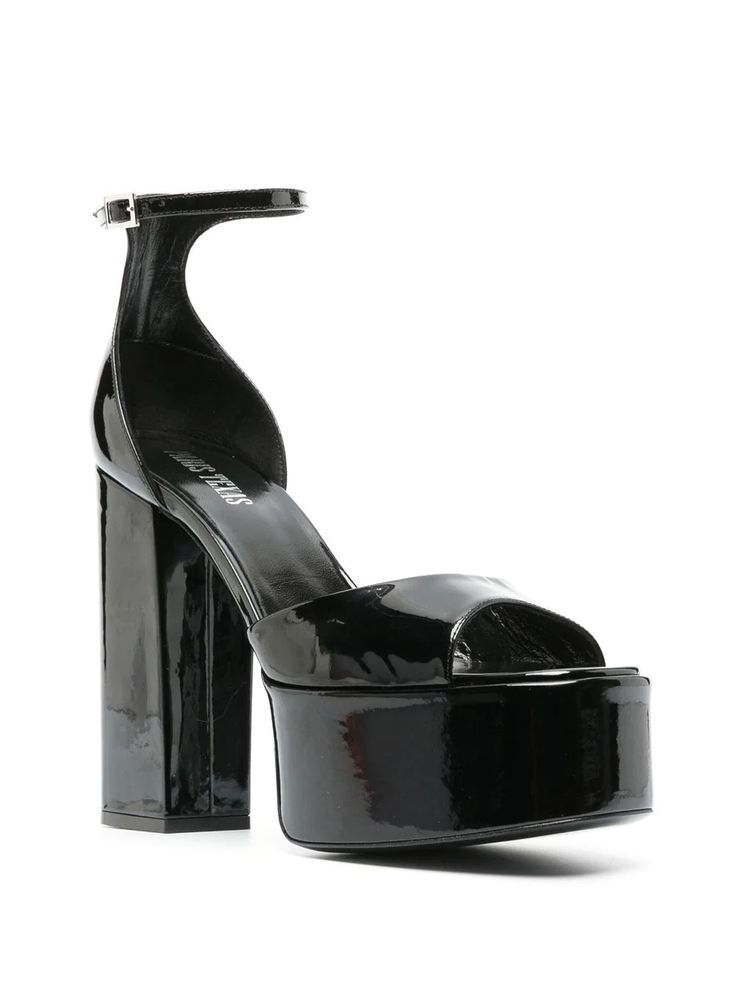 Paris Texas Patent Leather Sandals - Farfetch Formal Chunky Platform Sandals In Patent Leather, Chunky Platform High Heel Patent Leather Sandals, Chunky Platform Open Heel In Patent Leather, Patent Leather Open Toe Heels With Buckle, Patent Leather Open Toe Heels With Buckle Closure, Patent Leather Heels With Chunky Platform And Open Heel, Chunky Platform Heels In Patent Leather With Open Heel, Open Toe Patent Leather Heels With Buckle Closure, Patent Leather Block Heel Shoes With Heel Loop