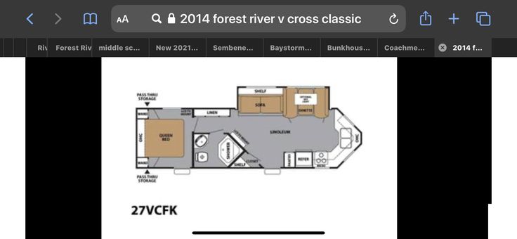 the floor plan for an rv home with two beds and one living room in it