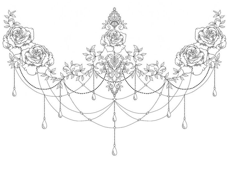 a drawing of a tiara with roses on it