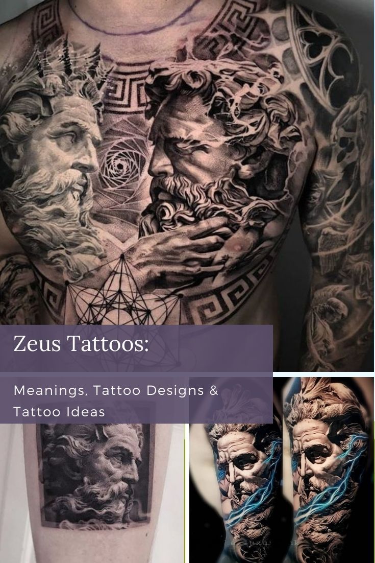 some tattoos that are on the chest and arms