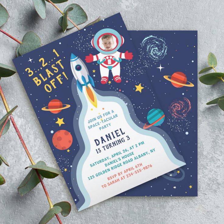 a birthday card with an astronaut on it