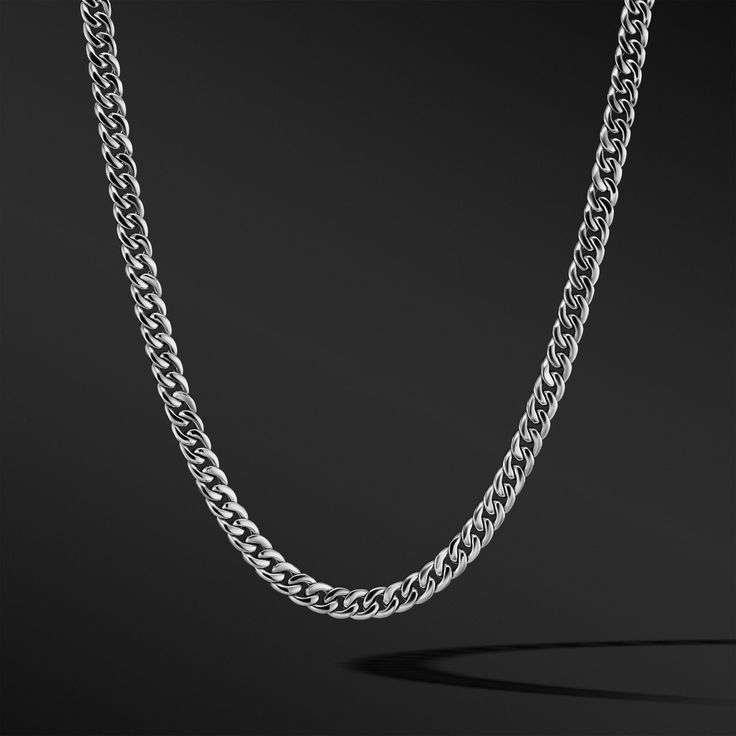 Taking its name from Latin for earth, Terra is a solid cuban link chain designed for max impact. Structural links draw attention with their high polished finish and a special oversized clasp lends it a rich luxuriant effect. It looks great worn solo or layered with shorter chains. 316L Stainless Steel with Rhodium Chain, 8mm Wide Elegant Stainless Steel Chain Necklace, Modern Snake Chain Necklace For Formal Occasions, Modern Cuban Link Chain Jewelry, Classic Round Metal Chain Necklace, Sterling Silver Cuban Link Necklace, Modern White Gold Snake Chain Necklace, Modern Curb Chain Necklaces, Elegant Formal Stainless Steel Chain Necklace, Elegant Stainless Steel Chain Necklace For Formal Occasions