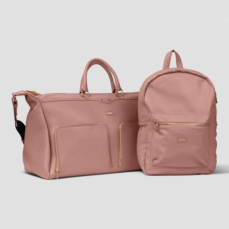 Tribeca Bag Set - Packs Luxury Backpack, Vegan Leather Backpack, Luggage Bags Travel, Leather Travel Bag, Vegan Leather Bag, Leather Travel, Perfect Bag, Gold Zipper, Bag Set