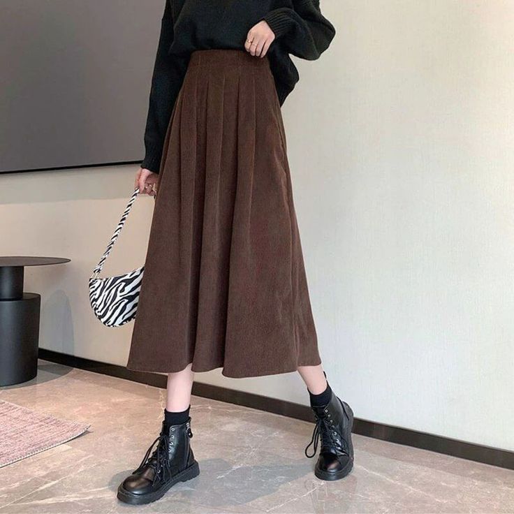 Material : Polyester Fabric Type: Corduroy Length: Midi Silhouette: A-line Style : Dark Academia Size (cm) Waist Length One Size 60-96 72 Size (inch) Waist Length One Size 23.62-37.80 28.35 Long Skirt Casual, Skirts Vintage, High Waist Long Skirt, Gown Pattern, Brown Skirt, Ball Gown Skirt, Long Skirts For Women, Brown Skirts, Long Skirts