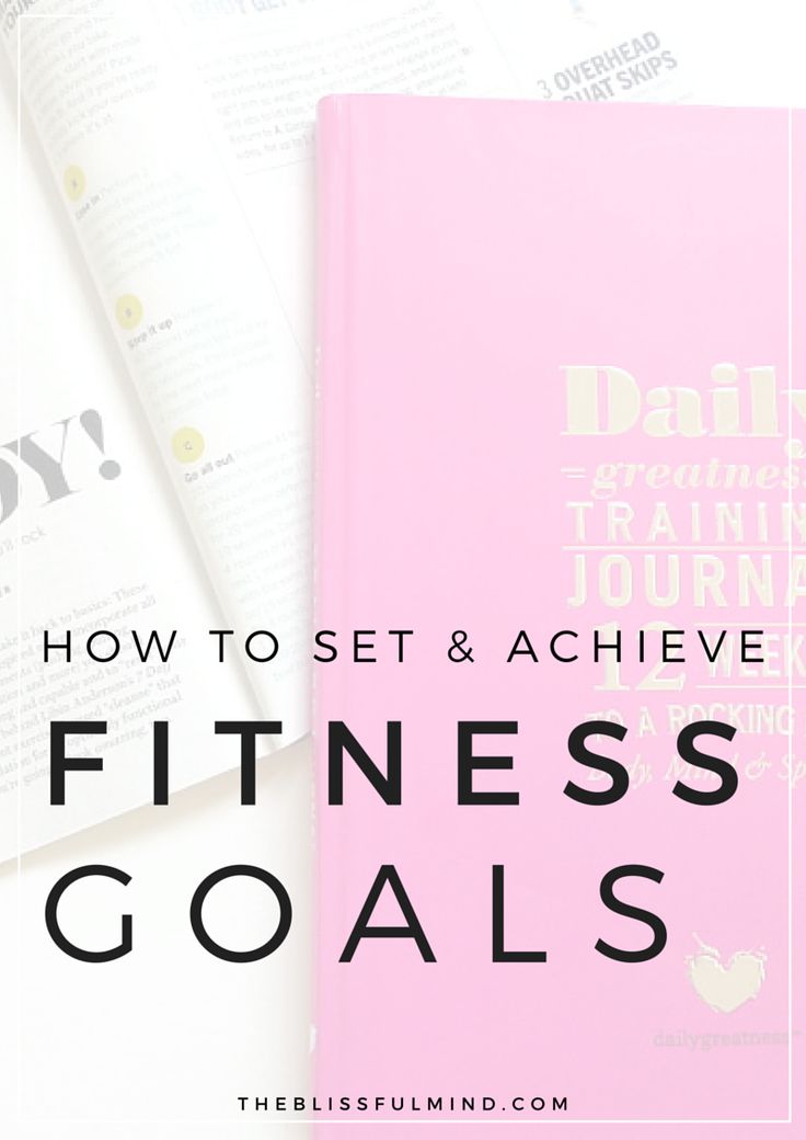 a pink book with the title how to set and achieve fitness goals written on it