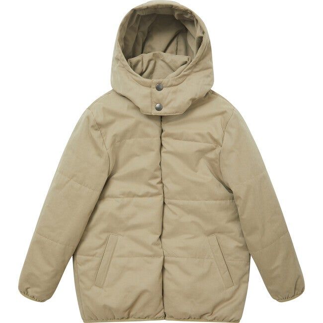 The Pear puffa jacket in stone brushed cotton. Inspired by utility shapes, this hooded coat is ready for any adventure. Padded for extra warmth, with a cosy funnel collar and deep side pockets. Zip and popper fastening. 100% cotton. | Caramel | Kids Pear Puffa Jacket, Stone (Grey, Size 4Y) | Maisonette collects the best children’s products from around the world (unlike Zulily, Etsy, The Tot, Farfetch Kids, Childrensalon, Crate and Kids, Kohls, Wayfair, Buy Buy Baby, Nordstroms, Mini Boden, J.Cre Hooded Beige Puffer Outerwear, Beige Outerwear With Drawstring Hood For Cold Weather, Winter Beige Puffer Hooded Jacket, Beige Hooded Puffer Jacket For Outdoor, Beige Puffer Hooded Jacket For Winter, Beige Puffer Jacket With Detachable Hood For Outdoor, Beige Winter Parka With Adjustable Hood, Beige Puffer Outerwear For Outdoor, Beige Hooded Puffer Jacket With Detachable Hood