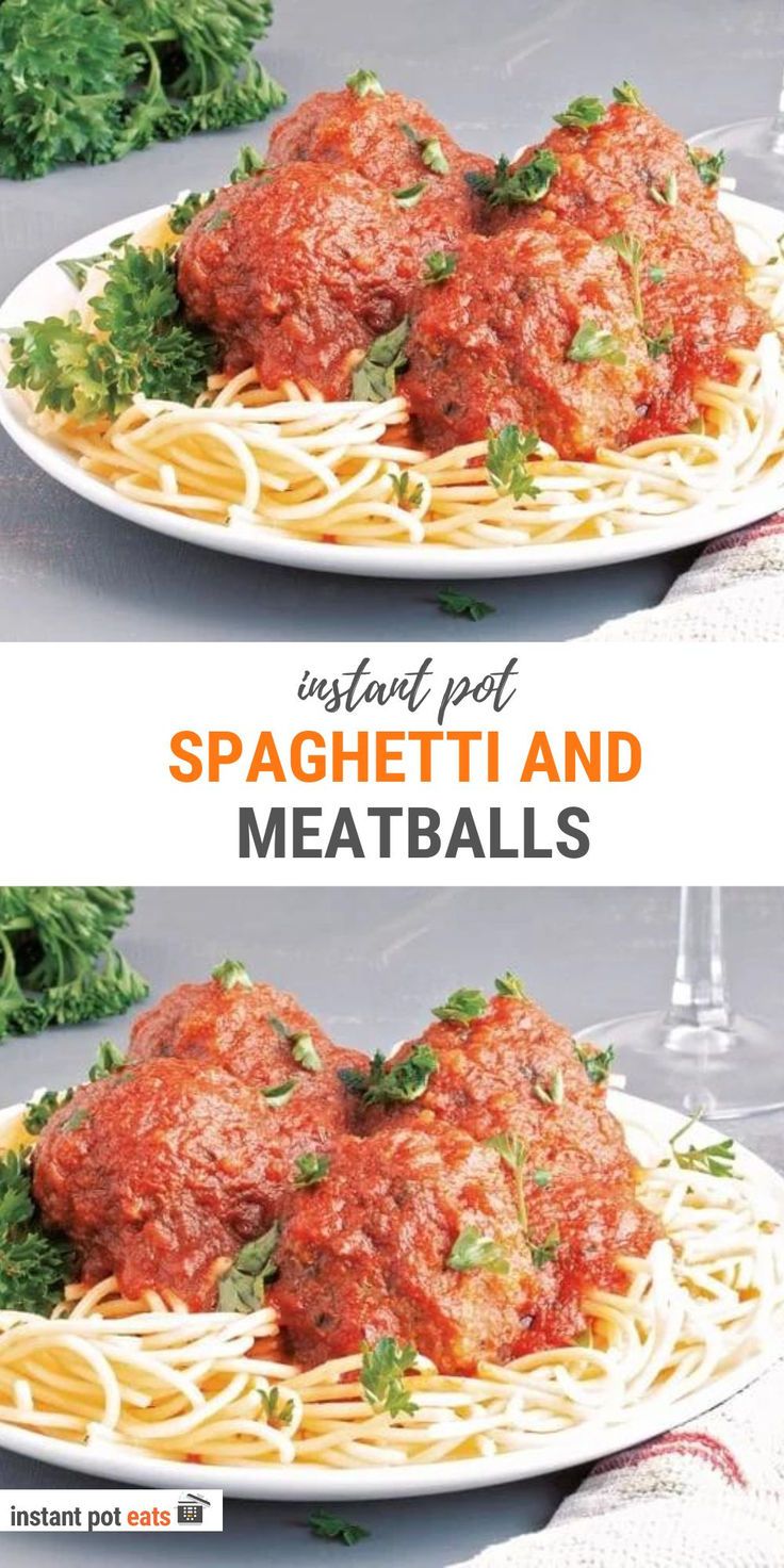 INSTANT POT SPAGHETTI AND MEATBALLS Spaghetti And Meatballs Easy, Meatballs Instant Pot, Aesthetic Spaghetti, Bread And Egg, Instant Pot Spaghetti And Meatballs, Instant Pot Spaghetti, Meatball Dishes, Healthy Instant Pot, Spaghetti Meatballs