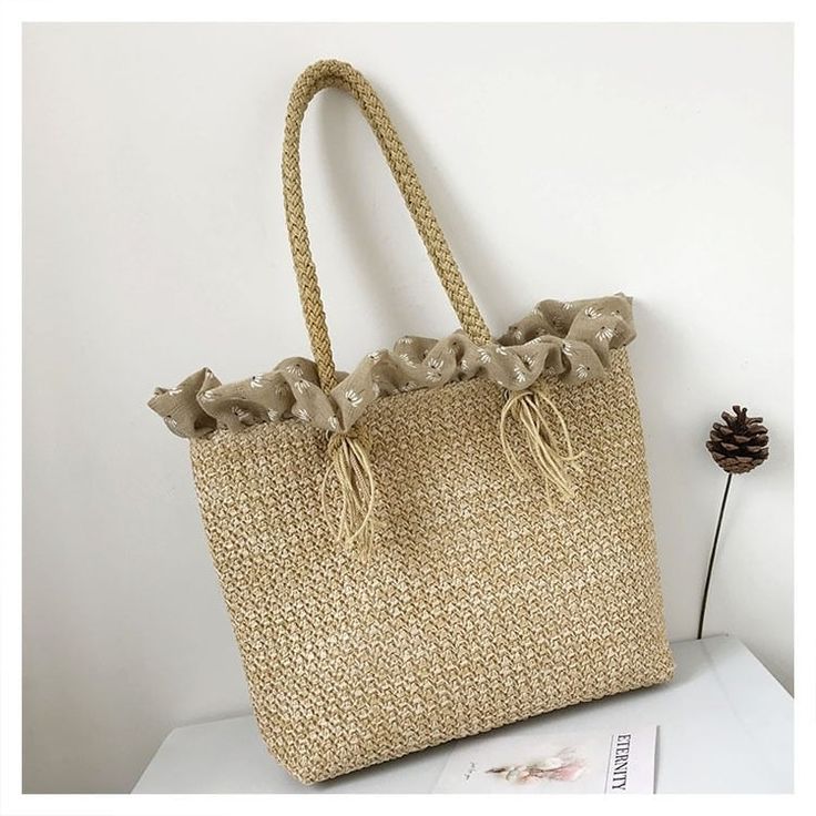 Free U.S. shipping. Style:  , color:Beige, suite for season：Summer, Autumn ，Anniversary, Date, Going out, Honeymoon, Material Straw, Beige Summer Straw Tote Bag Ruffle Beach Bags Summer Beige Straw Bag For Day Out, Elegant Large Capacity Beach Bag For Vacation, Elegant Summer Beach Bags, Elegant Summer Beach Bag For Travel, Elegant Beige Beach Bag For Summer, Elegant Summer Beach Bag In Natural Color, Beige Straw Bag For Beach Days, Beige Straw Bag For Vacation Day Out, Beachy Beige Beach Bag For Spring